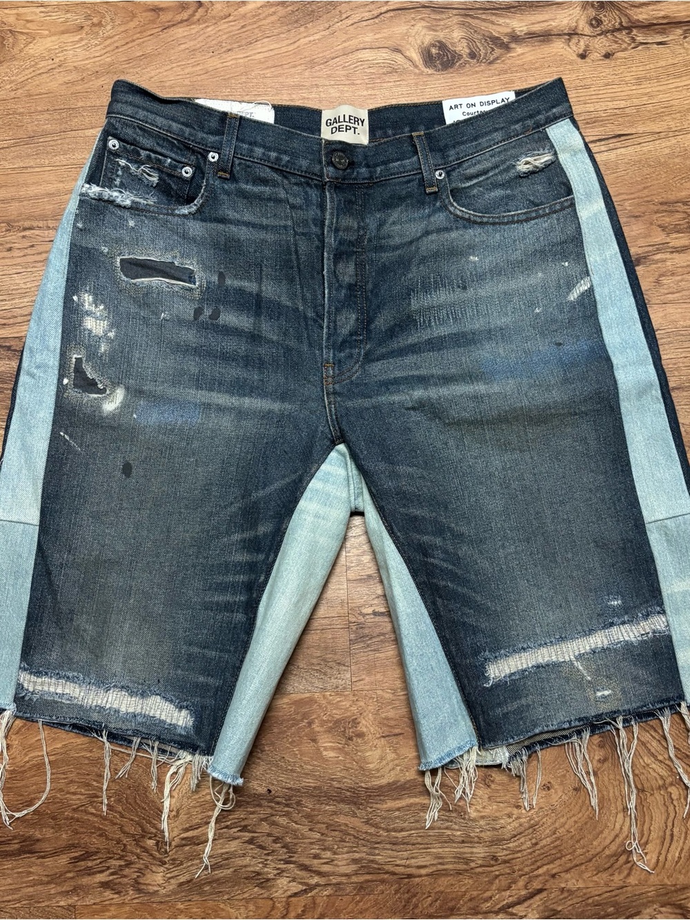 GALLERY DEPT. Starr Ventura Shorts Men’s Size 36 Blue Distressed Hand Painted